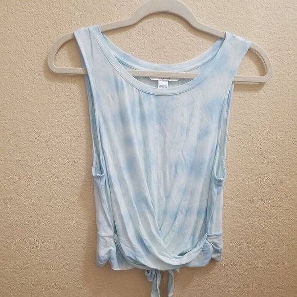 NEW Heavenly by VICTORIA Sleeveless Modal Tie Back Tank XL Blue Tie Dye - Picture 1 of 3